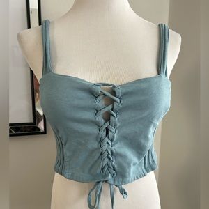 NWT urban outfitters baby blue crop tank top